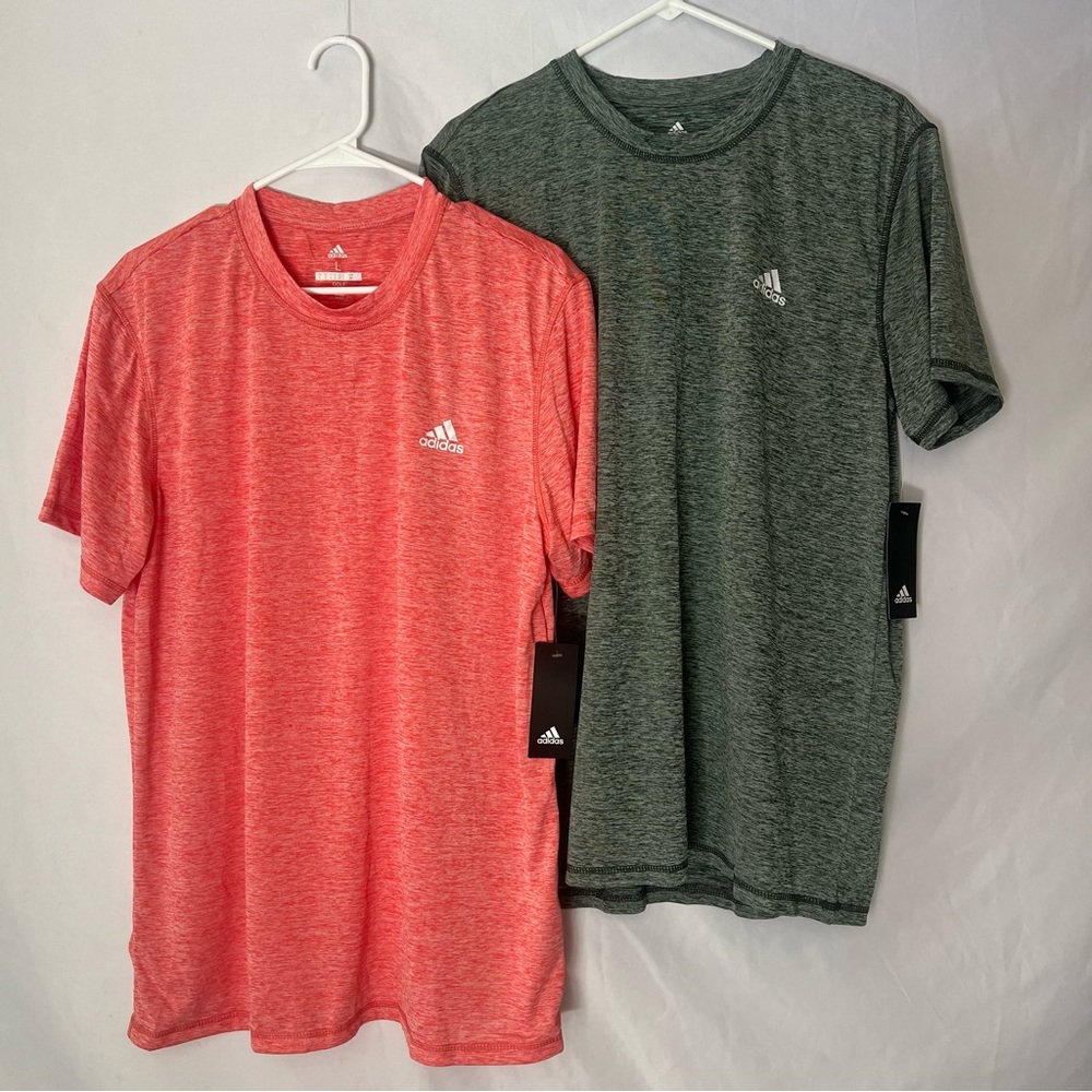 Adidas Men's Red and Green Performance T-Shirts